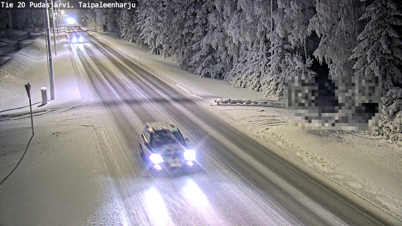 Weather Camera Image Road 20 Pudasjärvi, Taipaleenharju, Pudasjärvi, Pohjois-Pohjanmaa