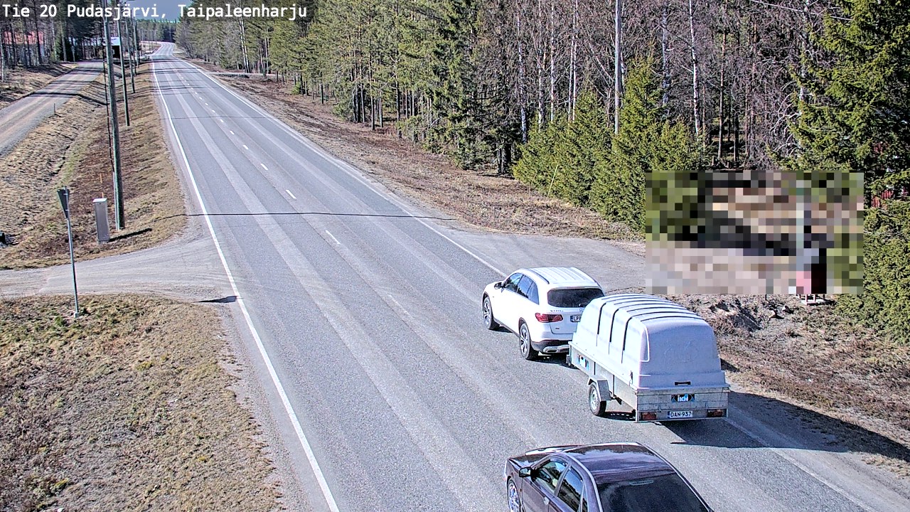 Weather Camera Image Road 20 Pudasjärvi, Taipaleenharju, Pudasjärvi, Pohjois-Pohjanmaa