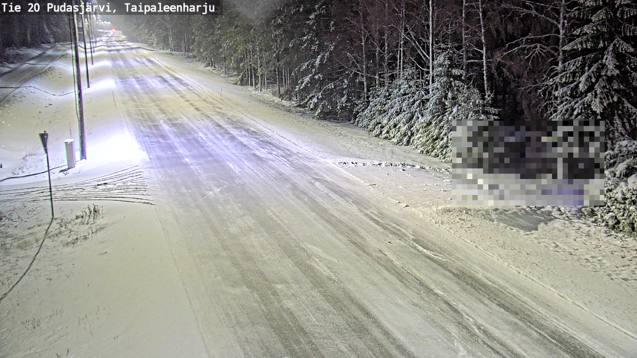 Weather Camera Image Road 20 Pudasjärvi, Taipaleenharju, Pudasjärvi, Pohjois-Pohjanmaa