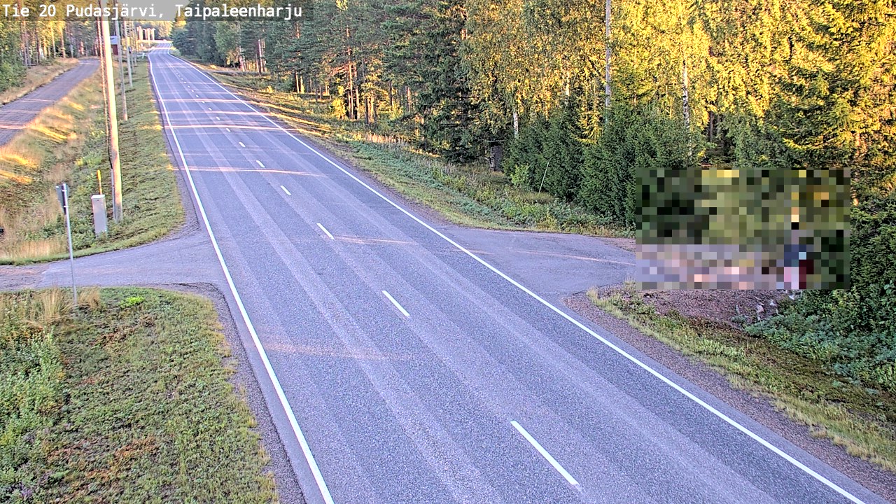 Weather Camera Image Väg 20 Pudasjärvi, Taipaleenharju, Pudasjärvi, Pohjois-Pohjanmaa