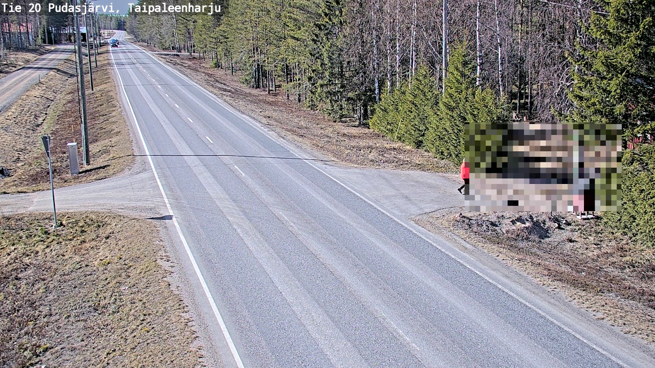 Weather Camera Image Road 20 Pudasjärvi, Taipaleenharju, Pudasjärvi, Pohjois-Pohjanmaa