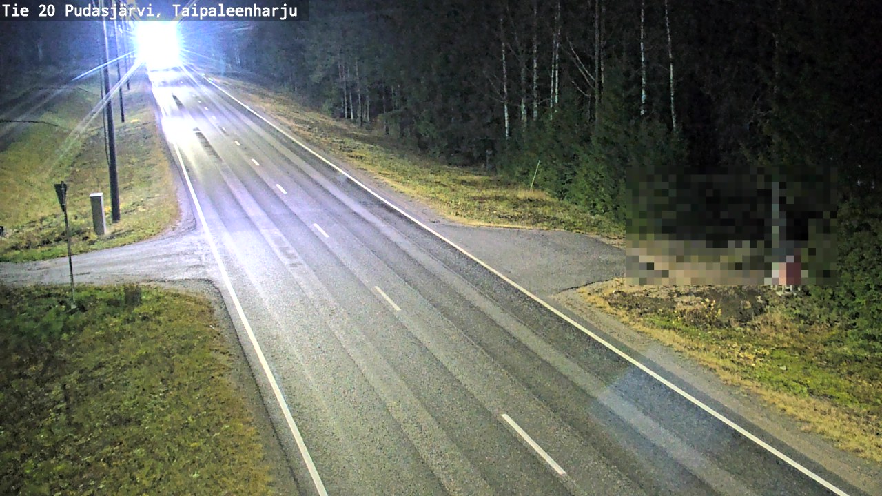 Weather Camera Image Väg 20 Pudasjärvi, Taipaleenharju, Pudasjärvi, Pohjois-Pohjanmaa
