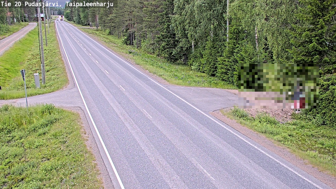 Weather Camera Image Road 20 Pudasjärvi, Taipaleenharju, Pudasjärvi, Pohjois-Pohjanmaa