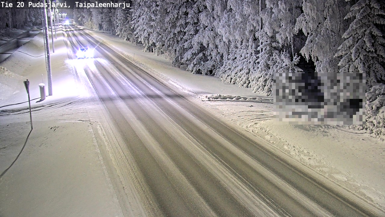Weather Camera Image Road 20 Pudasjärvi, Taipaleenharju, Pudasjärvi, Pohjois-Pohjanmaa