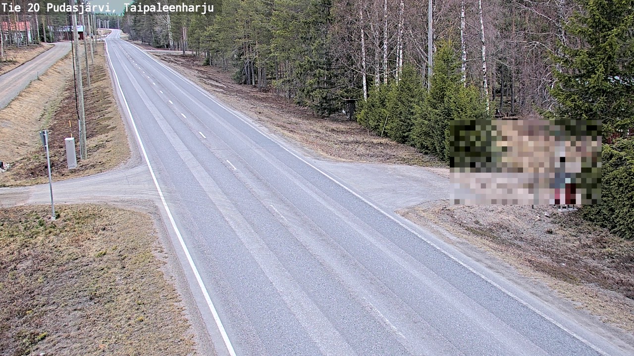 Weather Camera Image Väg 20 Pudasjärvi, Taipaleenharju, Pudasjärvi, Pohjois-Pohjanmaa