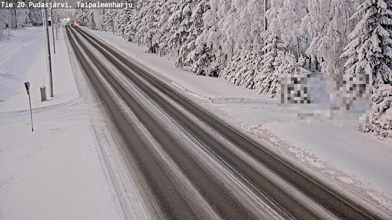 Weather Camera Image Road 20 Pudasjärvi, Taipaleenharju, Pudasjärvi, Pohjois-Pohjanmaa