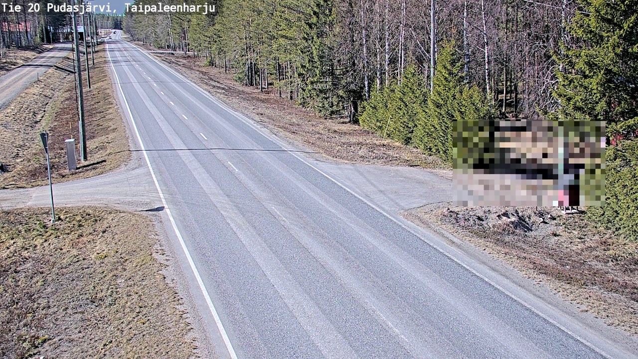 Weather Camera Image Road 20 Pudasjärvi, Taipaleenharju, Pudasjärvi, Pohjois-Pohjanmaa