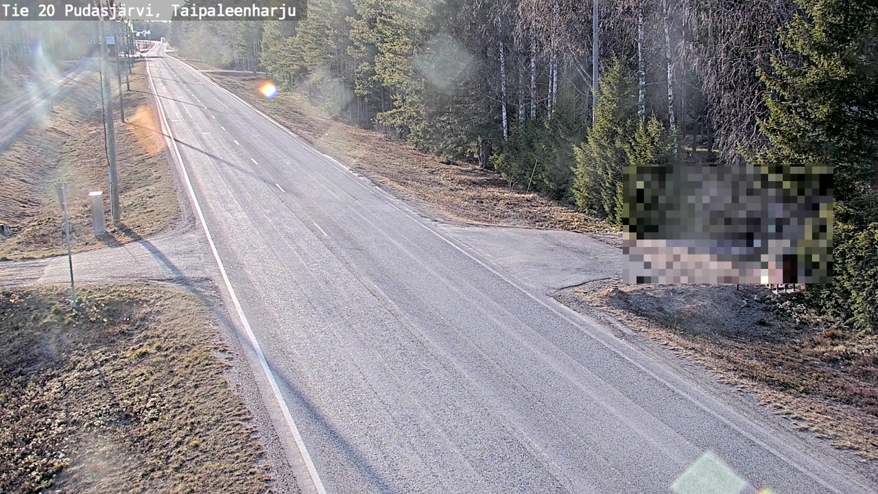 Weather Camera Image Road 20 Pudasjärvi, Taipaleenharju, Pudasjärvi, Pohjois-Pohjanmaa