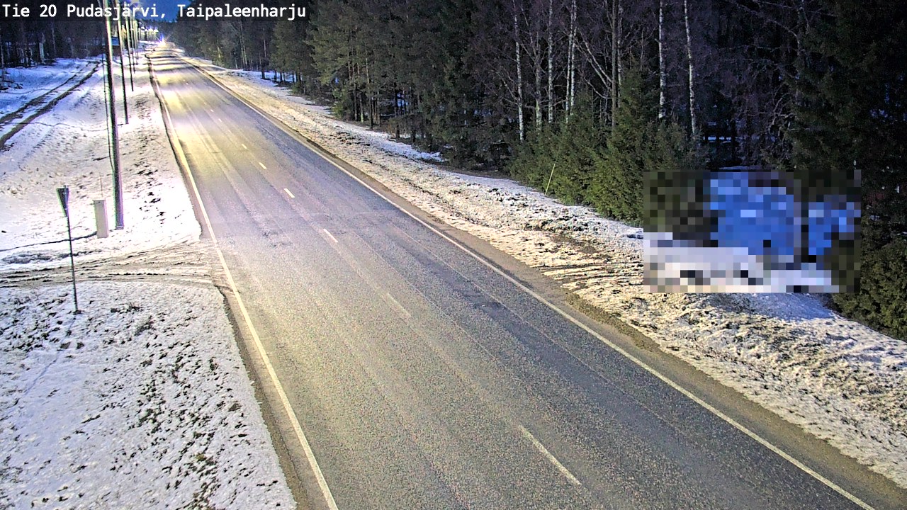 Kelikamerat Kuva Tie 20 Pudasjärvi, Taipaleenharju, Pudasjärvi, Pohjois-Pohjanmaa