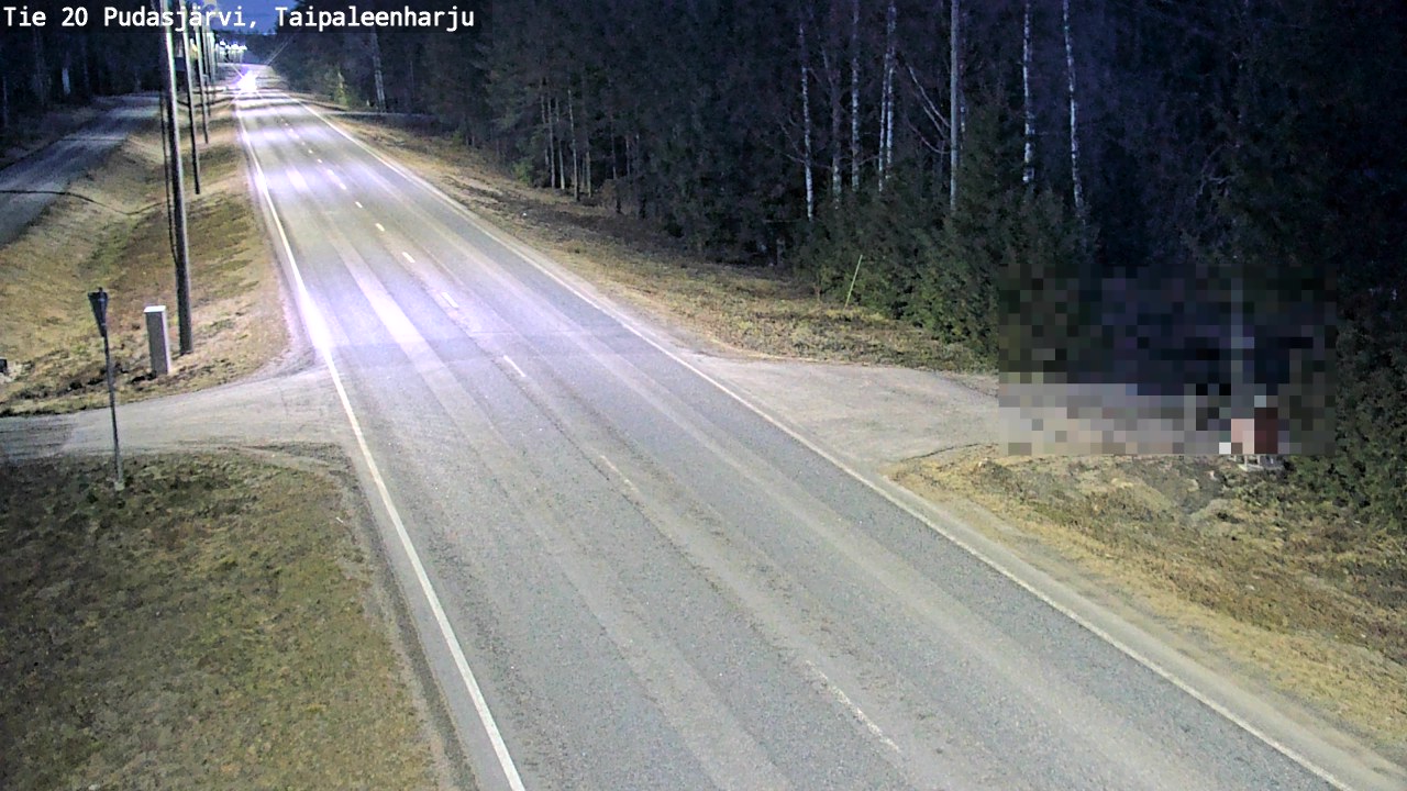 Weather Camera Image Road 20 Pudasjärvi, Taipaleenharju, Pudasjärvi, Pohjois-Pohjanmaa