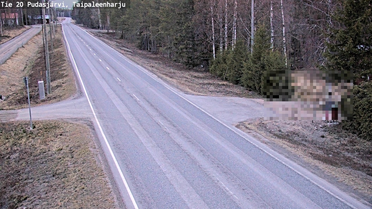Weather Camera Image Road 20 Pudasjärvi, Taipaleenharju, Pudasjärvi, Pohjois-Pohjanmaa