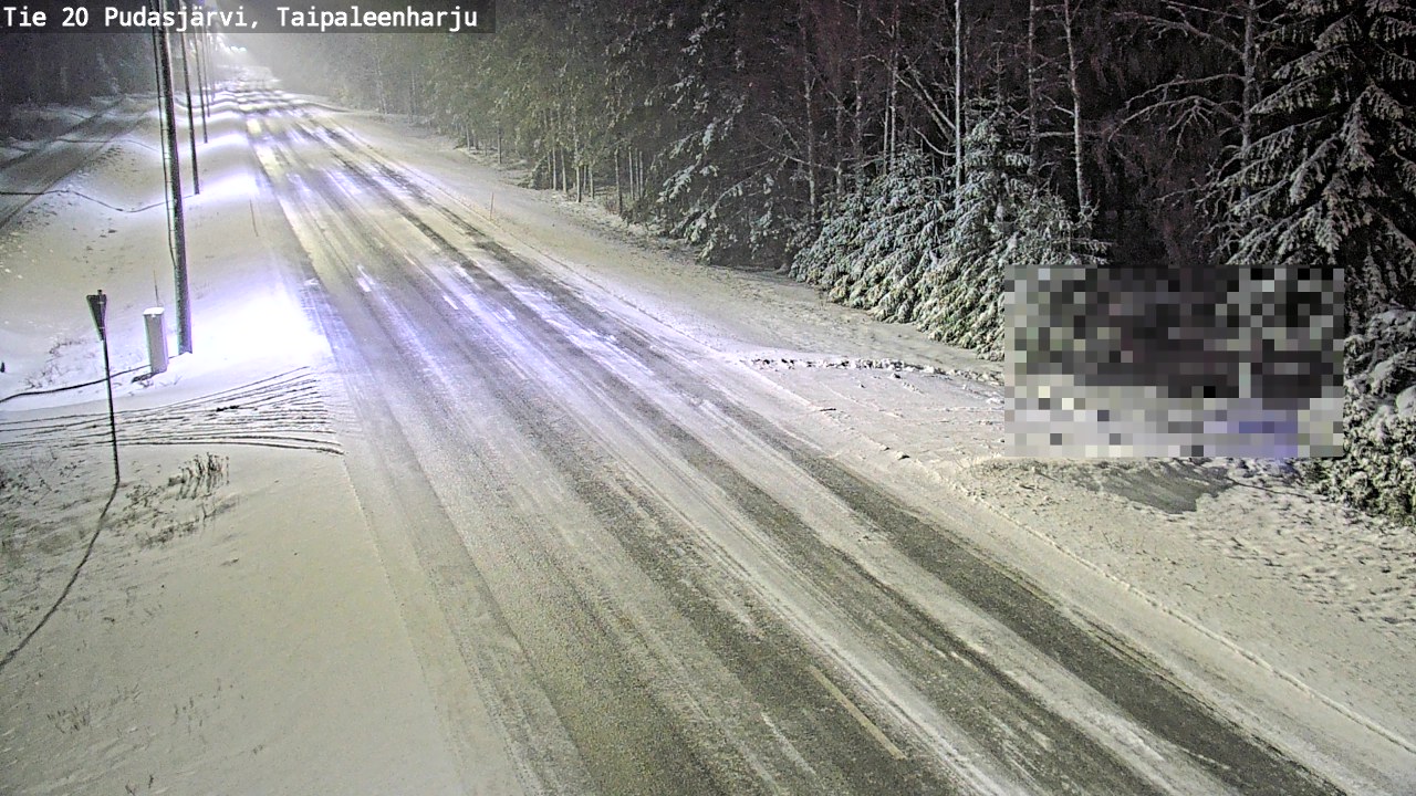 Weather Camera Image Road 20 Pudasjärvi, Taipaleenharju, Pudasjärvi, Pohjois-Pohjanmaa