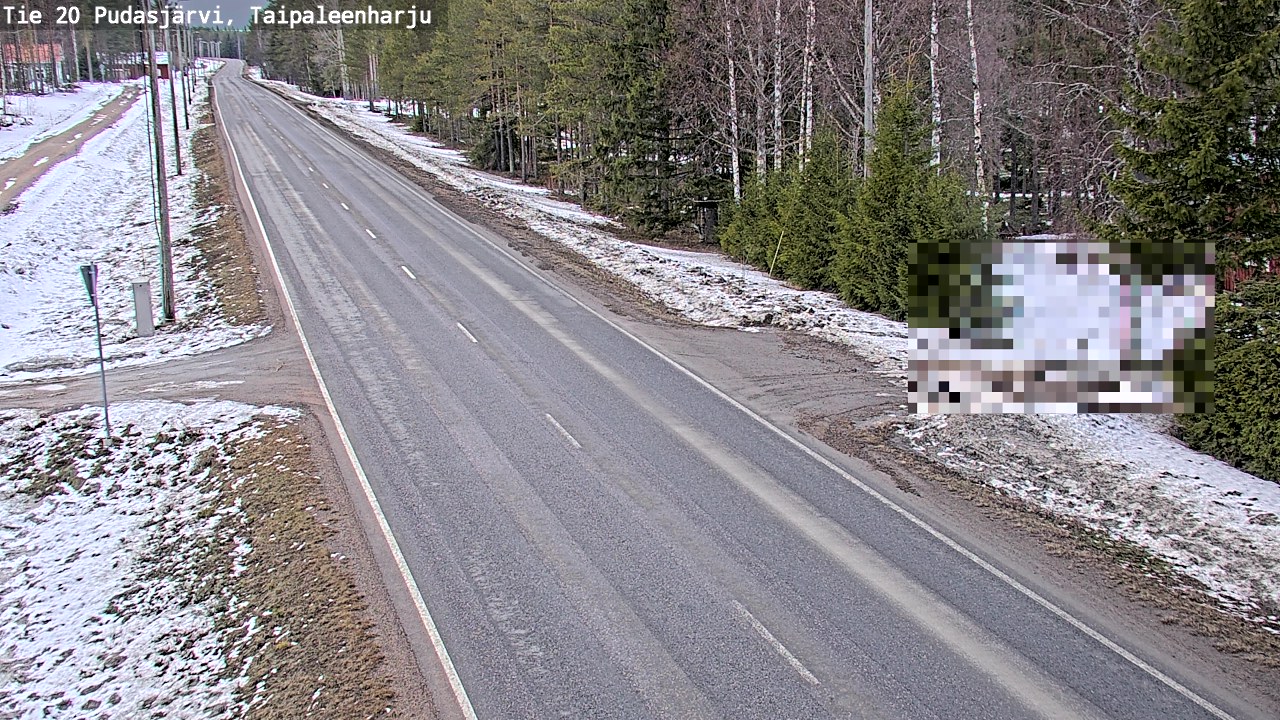 Weather Camera Image Väg 20 Pudasjärvi, Taipaleenharju, Pudasjärvi, Pohjois-Pohjanmaa