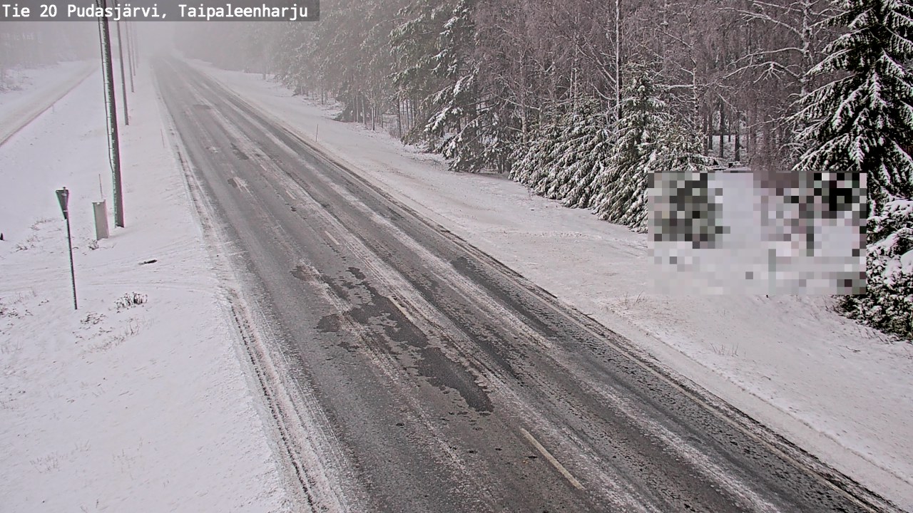 Weather Camera Image Road 20 Pudasjärvi, Taipaleenharju, Pudasjärvi, Pohjois-Pohjanmaa