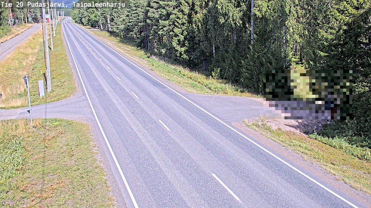 Weather Camera Image Väg 20 Pudasjärvi, Taipaleenharju, Pudasjärvi, Pohjois-Pohjanmaa