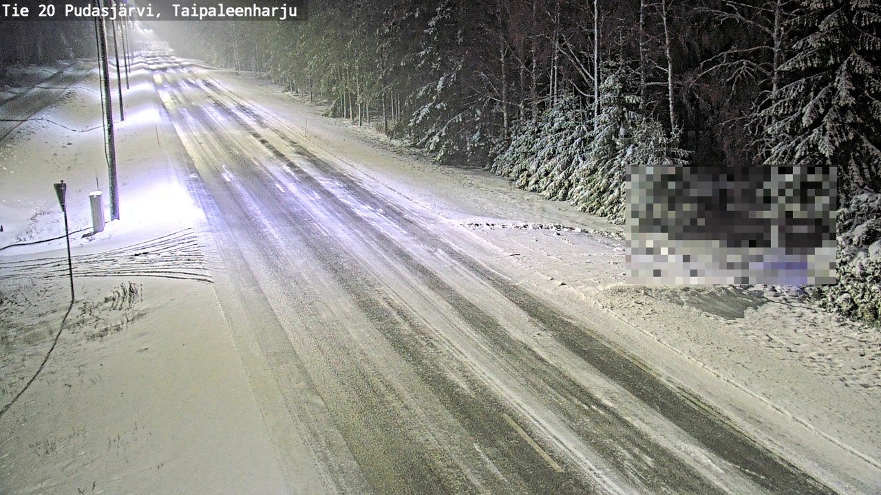 Weather Camera Image Road 20 Pudasjärvi, Taipaleenharju, Pudasjärvi, Pohjois-Pohjanmaa