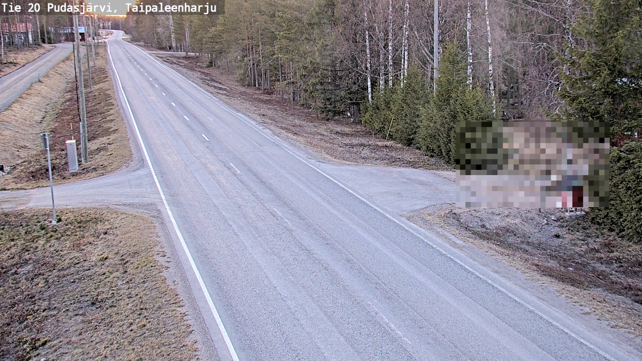 Weather Camera Image Road 20 Pudasjärvi, Taipaleenharju, Pudasjärvi, Pohjois-Pohjanmaa