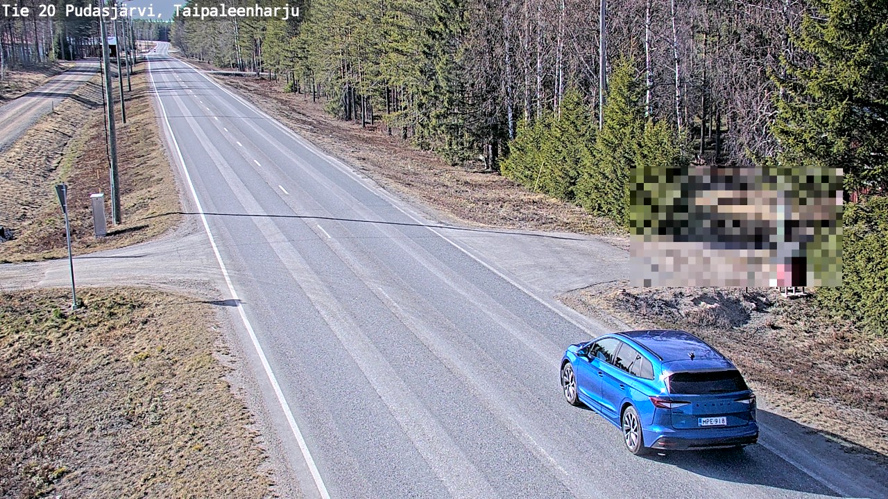 Weather Camera Image Road 20 Pudasjärvi, Taipaleenharju, Pudasjärvi, Pohjois-Pohjanmaa
