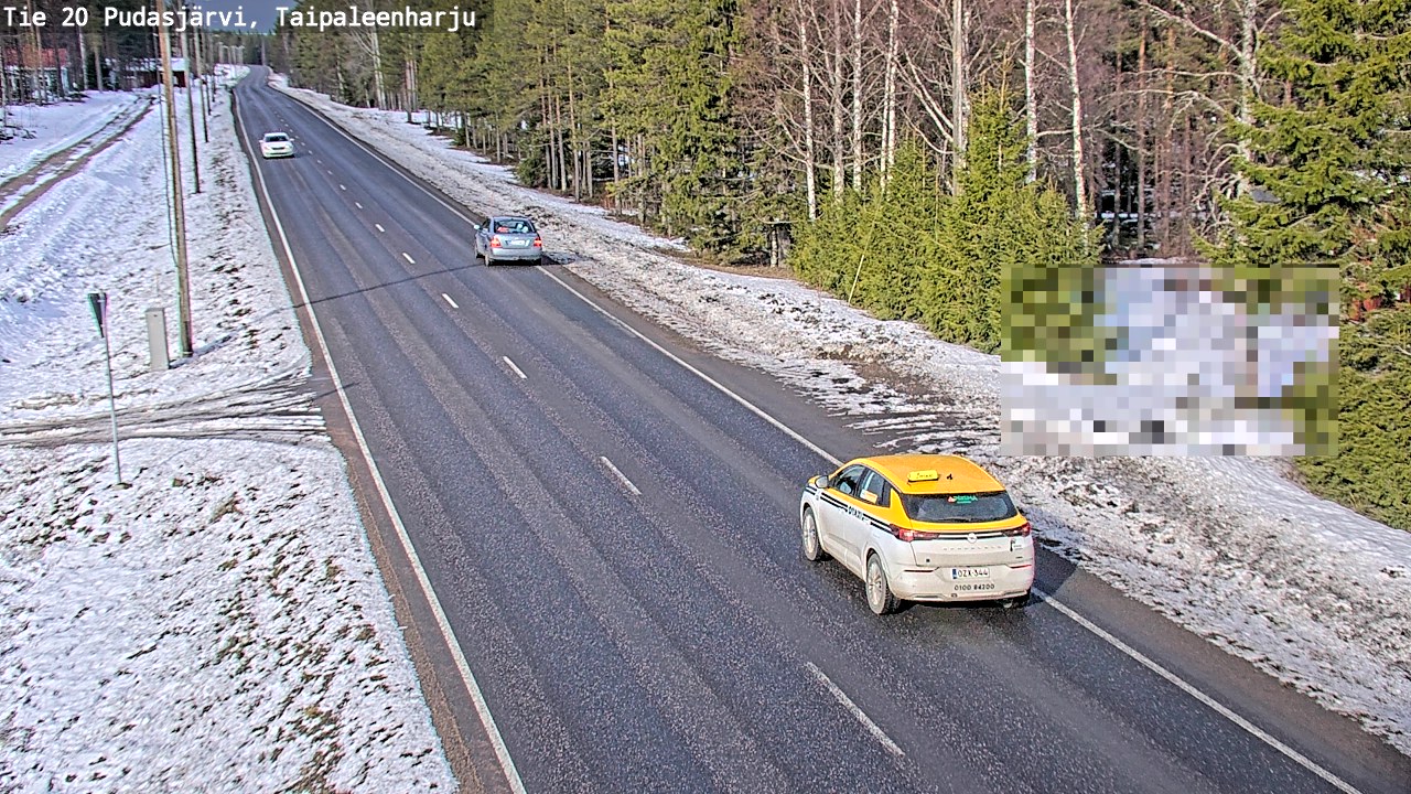 Weather Camera Image Väg 20 Pudasjärvi, Taipaleenharju, Pudasjärvi, Pohjois-Pohjanmaa