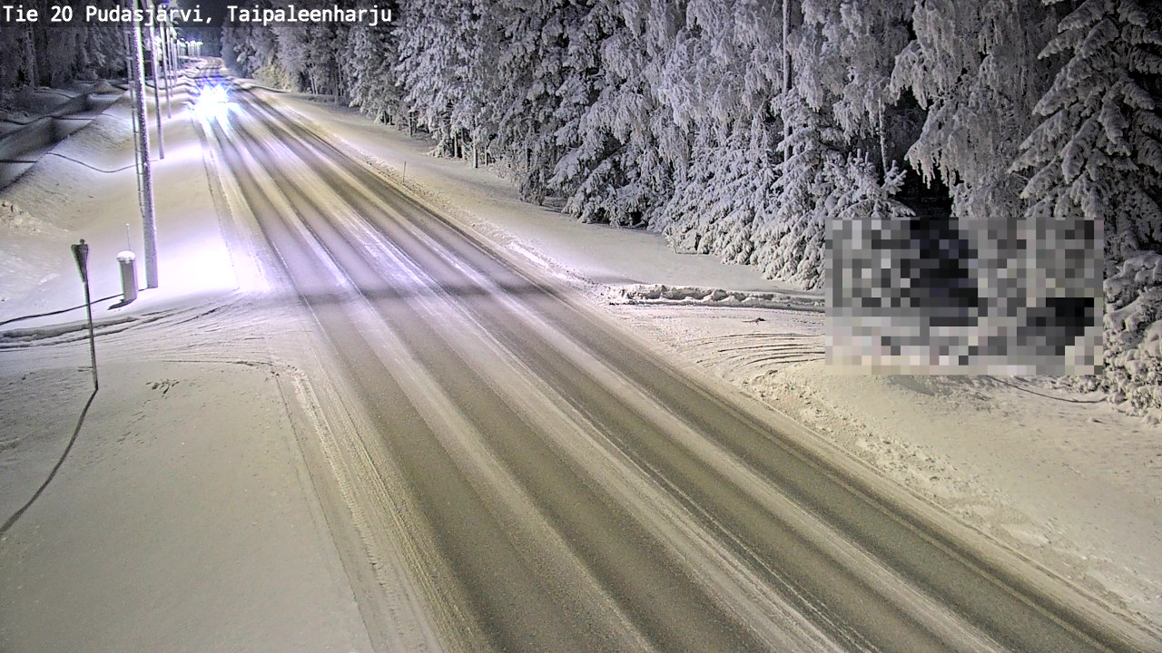 Weather Camera Image Road 20 Pudasjärvi, Taipaleenharju, Pudasjärvi, Pohjois-Pohjanmaa