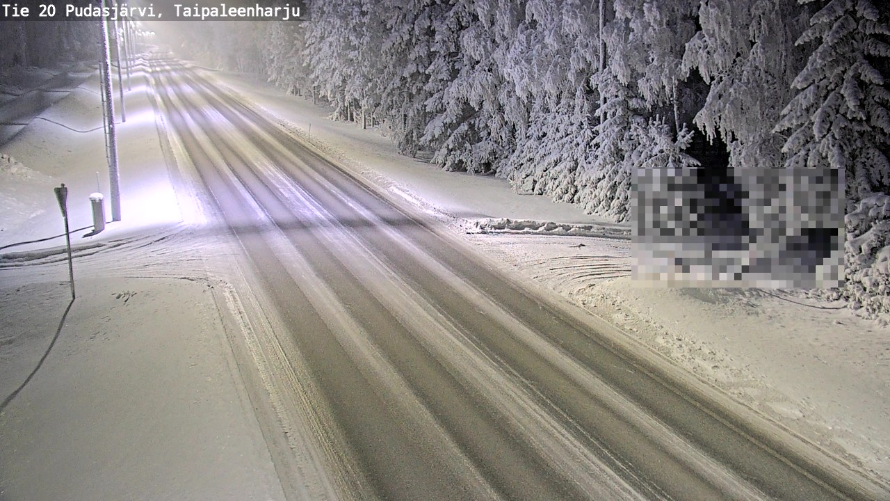Weather Camera Image Väg 20 Pudasjärvi, Taipaleenharju, Pudasjärvi, Pohjois-Pohjanmaa