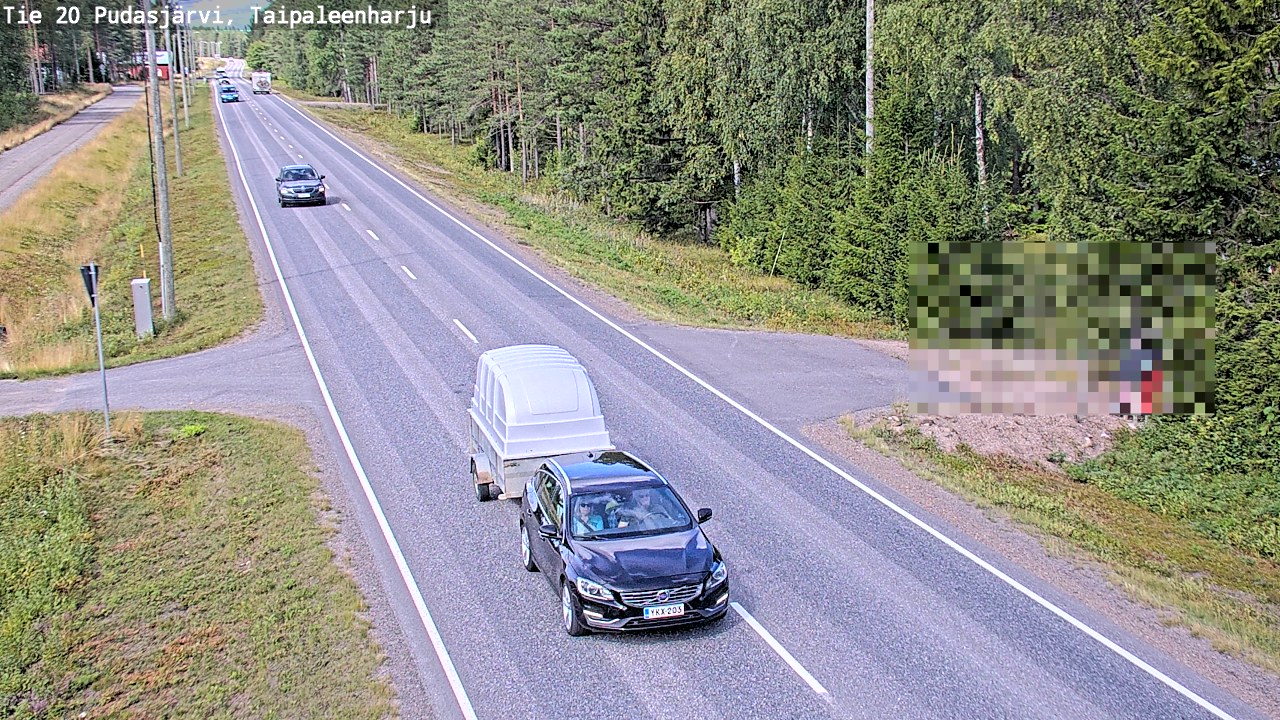 Weather Camera Image Väg 20 Pudasjärvi, Taipaleenharju, Pudasjärvi, Pohjois-Pohjanmaa