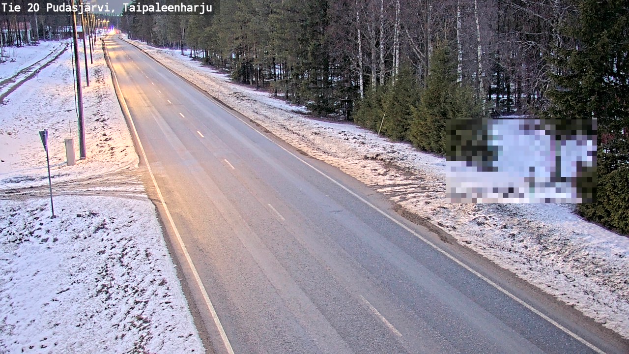 Kelikamerat Kuva Tie 20 Pudasjärvi, Taipaleenharju, Pudasjärvi, Pohjois-Pohjanmaa