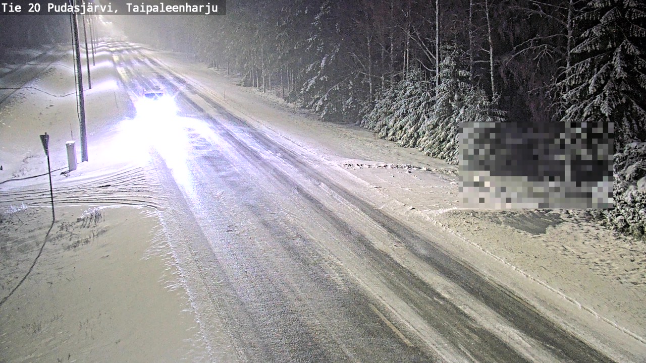Weather Camera Image Road 20 Pudasjärvi, Taipaleenharju, Pudasjärvi, Pohjois-Pohjanmaa