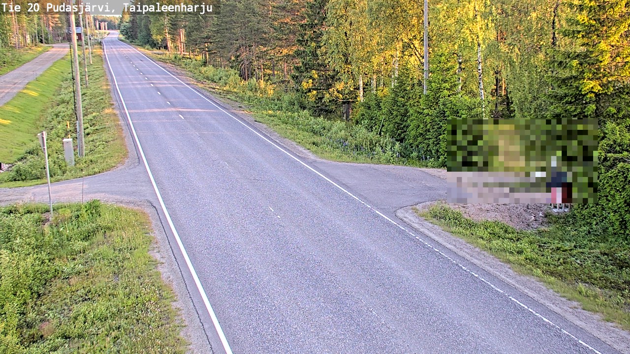 Weather Camera Image Road 20 Pudasjärvi, Taipaleenharju, Pudasjärvi, Pohjois-Pohjanmaa