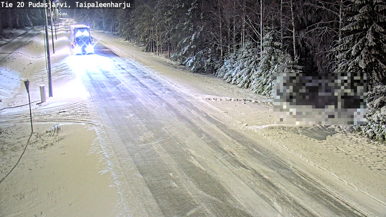 Weather Camera Image Road 20 Pudasjärvi, Taipaleenharju, Pudasjärvi, Pohjois-Pohjanmaa