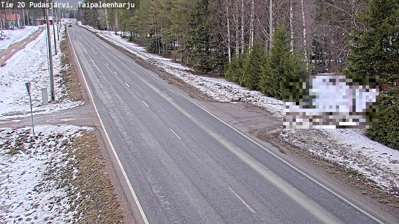 Weather Camera Image Väg 20 Pudasjärvi, Taipaleenharju, Pudasjärvi, Pohjois-Pohjanmaa