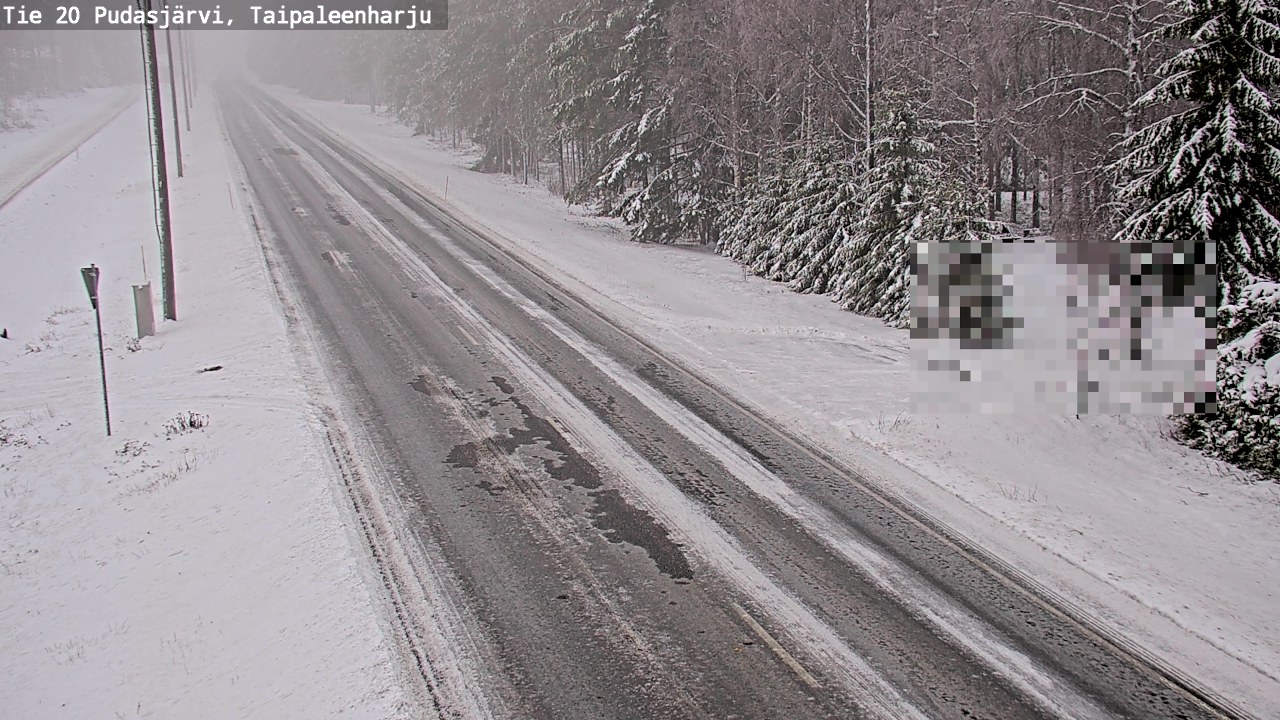 Weather Camera Image Road 20 Pudasjärvi, Taipaleenharju, Pudasjärvi, Pohjois-Pohjanmaa