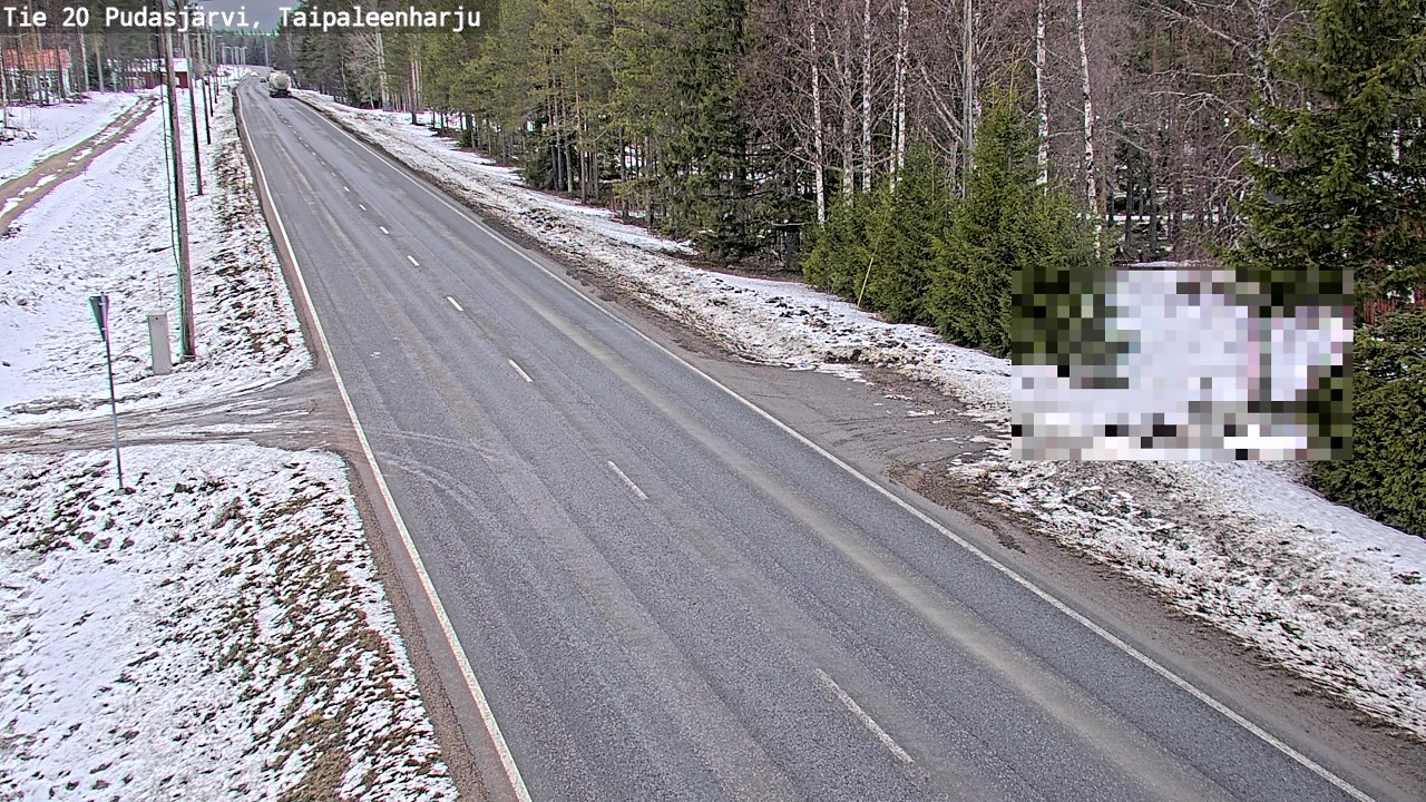 Weather Camera Image Väg 20 Pudasjärvi, Taipaleenharju, Pudasjärvi, Pohjois-Pohjanmaa
