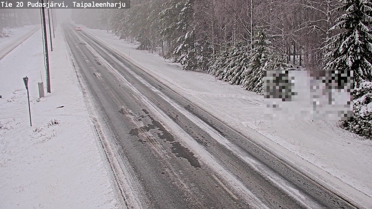 Weather Camera Image Road 20 Pudasjärvi, Taipaleenharju, Pudasjärvi, Pohjois-Pohjanmaa