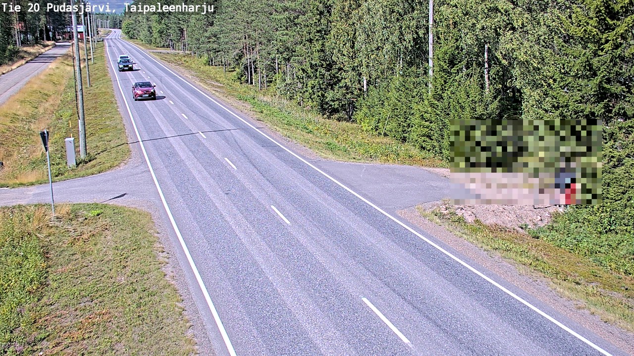 Weather Camera Image Väg 20 Pudasjärvi, Taipaleenharju, Pudasjärvi, Pohjois-Pohjanmaa