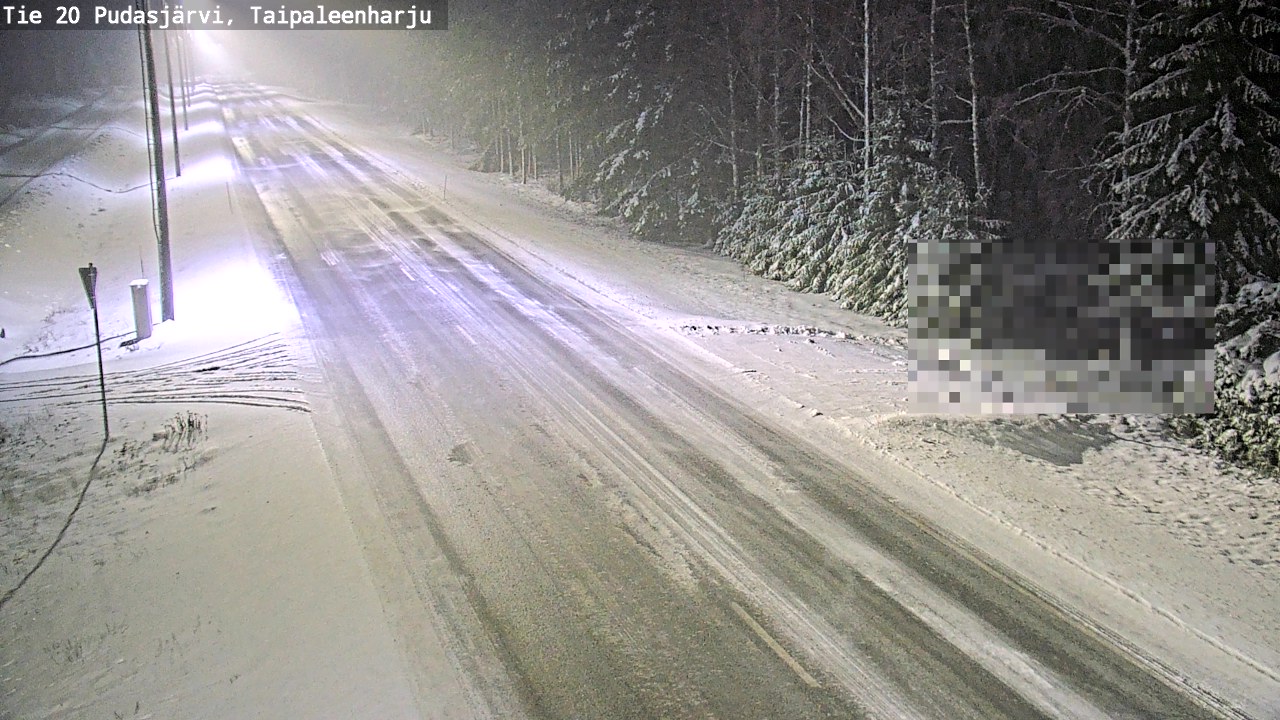 Weather Camera Image Road 20 Pudasjärvi, Taipaleenharju, Pudasjärvi, Pohjois-Pohjanmaa