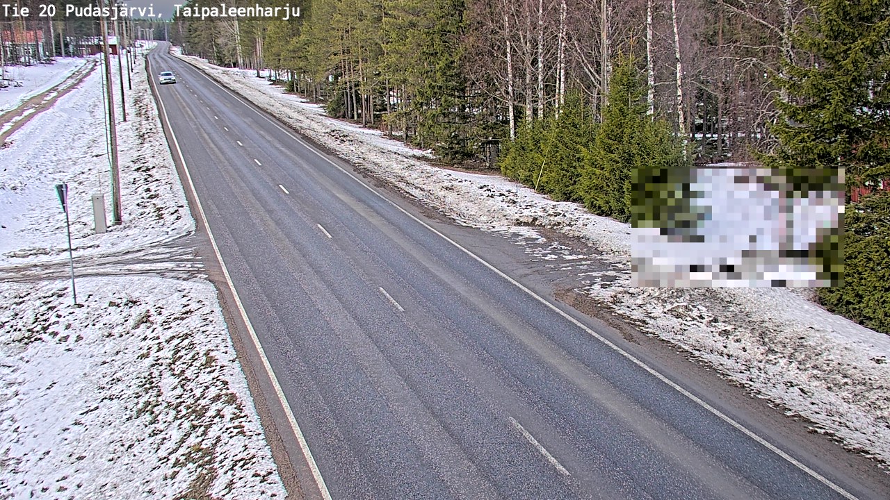 Weather Camera Image Väg 20 Pudasjärvi, Taipaleenharju, Pudasjärvi, Pohjois-Pohjanmaa