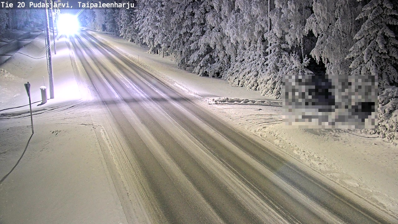 Weather Camera Image Väg 20 Pudasjärvi, Taipaleenharju, Pudasjärvi, Pohjois-Pohjanmaa
