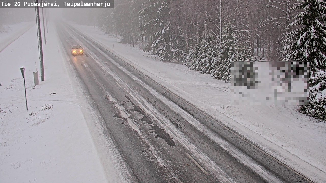 Weather Camera Image Road 20 Pudasjärvi, Taipaleenharju, Pudasjärvi, Pohjois-Pohjanmaa