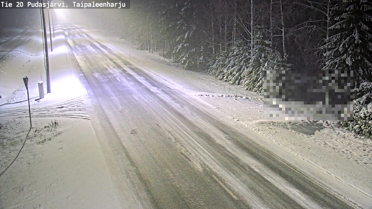 Weather Camera Image Road 20 Pudasjärvi, Taipaleenharju, Pudasjärvi, Pohjois-Pohjanmaa