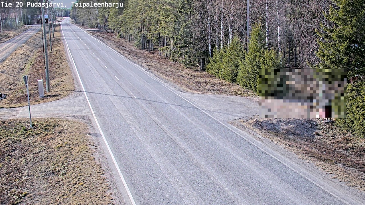 Weather Camera Image Road 20 Pudasjärvi, Taipaleenharju, Pudasjärvi, Pohjois-Pohjanmaa