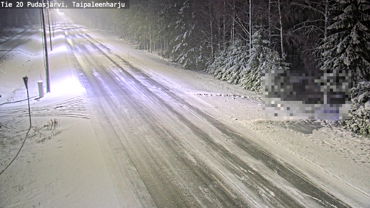 Weather Camera Image Road 20 Pudasjärvi, Taipaleenharju, Pudasjärvi, Pohjois-Pohjanmaa
