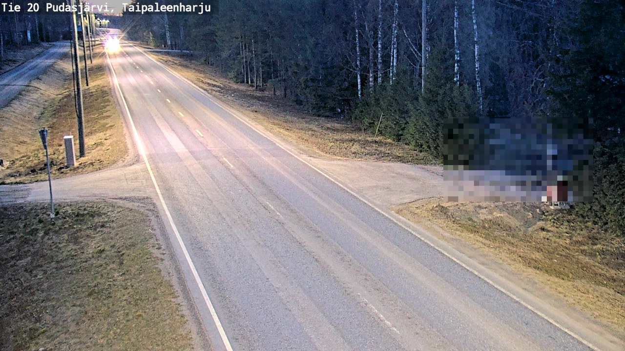 Weather Camera Image Road 20 Pudasjärvi, Taipaleenharju, Pudasjärvi, Pohjois-Pohjanmaa