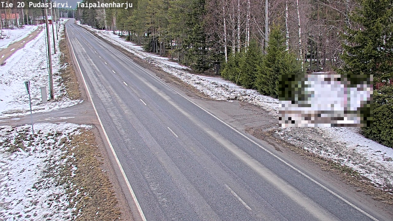 Weather Camera Image Väg 20 Pudasjärvi, Taipaleenharju, Pudasjärvi, Pohjois-Pohjanmaa