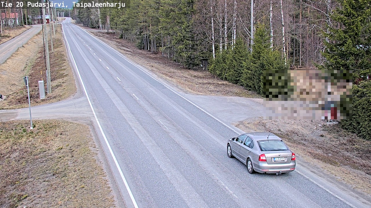 Weather Camera Image Väg 20 Pudasjärvi, Taipaleenharju, Pudasjärvi, Pohjois-Pohjanmaa