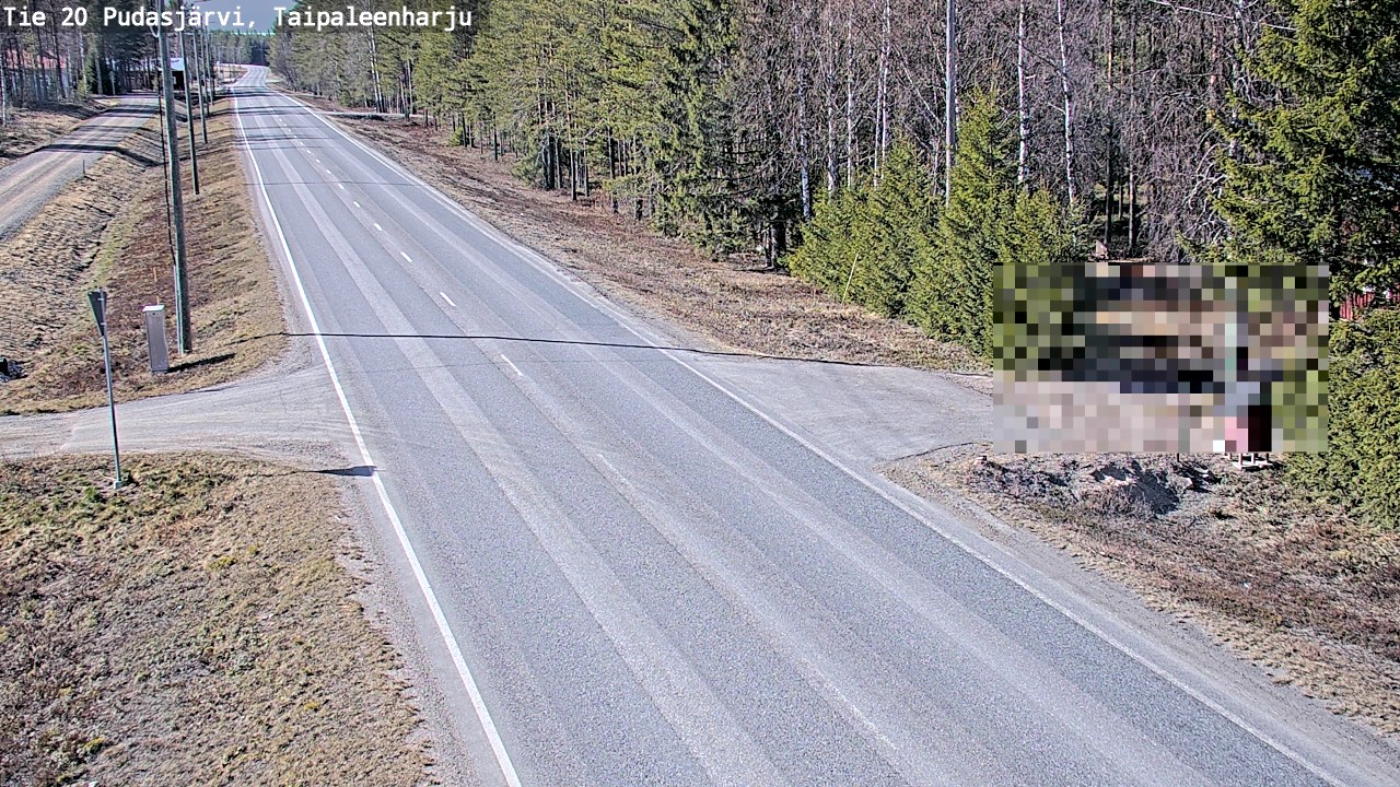 Weather Camera Image Road 20 Pudasjärvi, Taipaleenharju, Pudasjärvi, Pohjois-Pohjanmaa