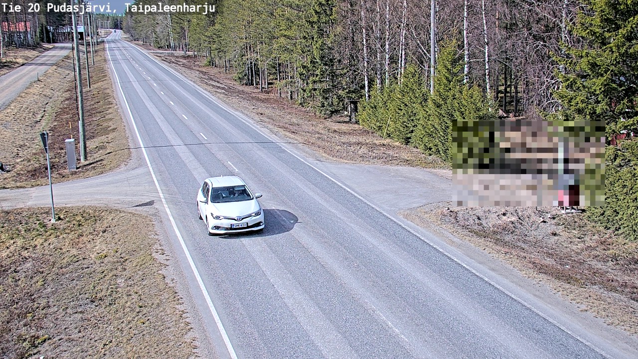 Weather Camera Image Road 20 Pudasjärvi, Taipaleenharju, Pudasjärvi, Pohjois-Pohjanmaa