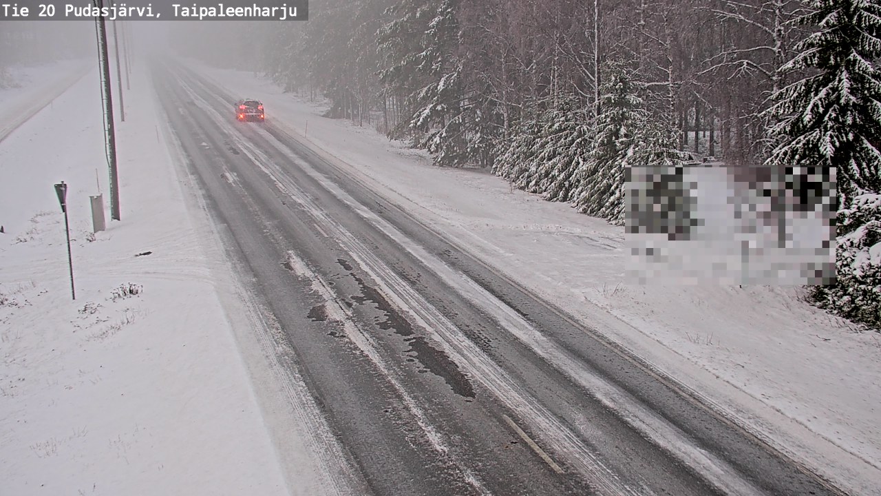 Weather Camera Image Road 20 Pudasjärvi, Taipaleenharju, Pudasjärvi, Pohjois-Pohjanmaa