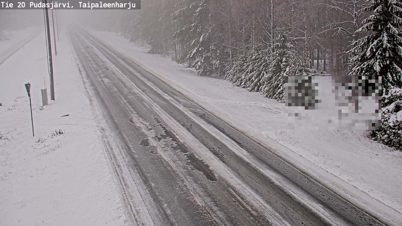 Weather Camera Image Väg 20 Pudasjärvi, Taipaleenharju, Pudasjärvi, Pohjois-Pohjanmaa