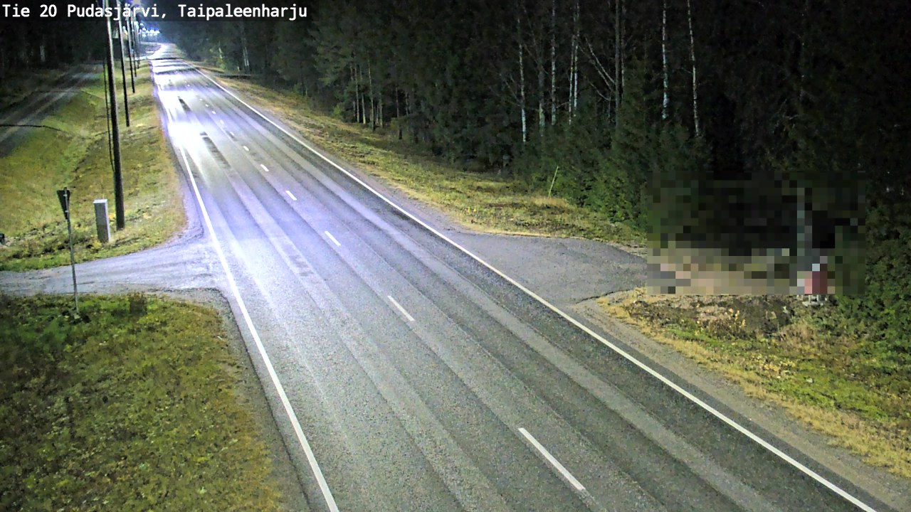 Weather Camera Image Road 20 Pudasjärvi, Taipaleenharju, Pudasjärvi, Pohjois-Pohjanmaa